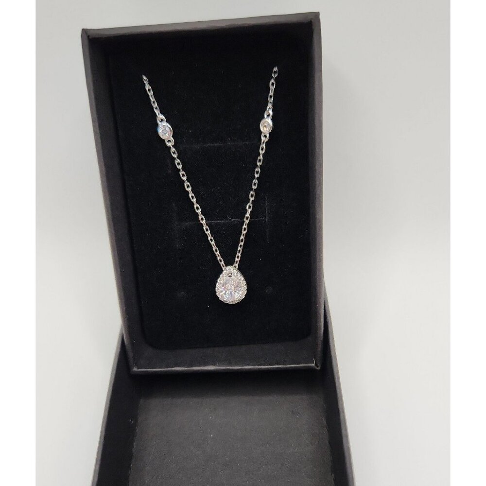 925 Sterling Silver Hypoallergenic Pendant Necklace, Sparkling Waterdrop, zircon